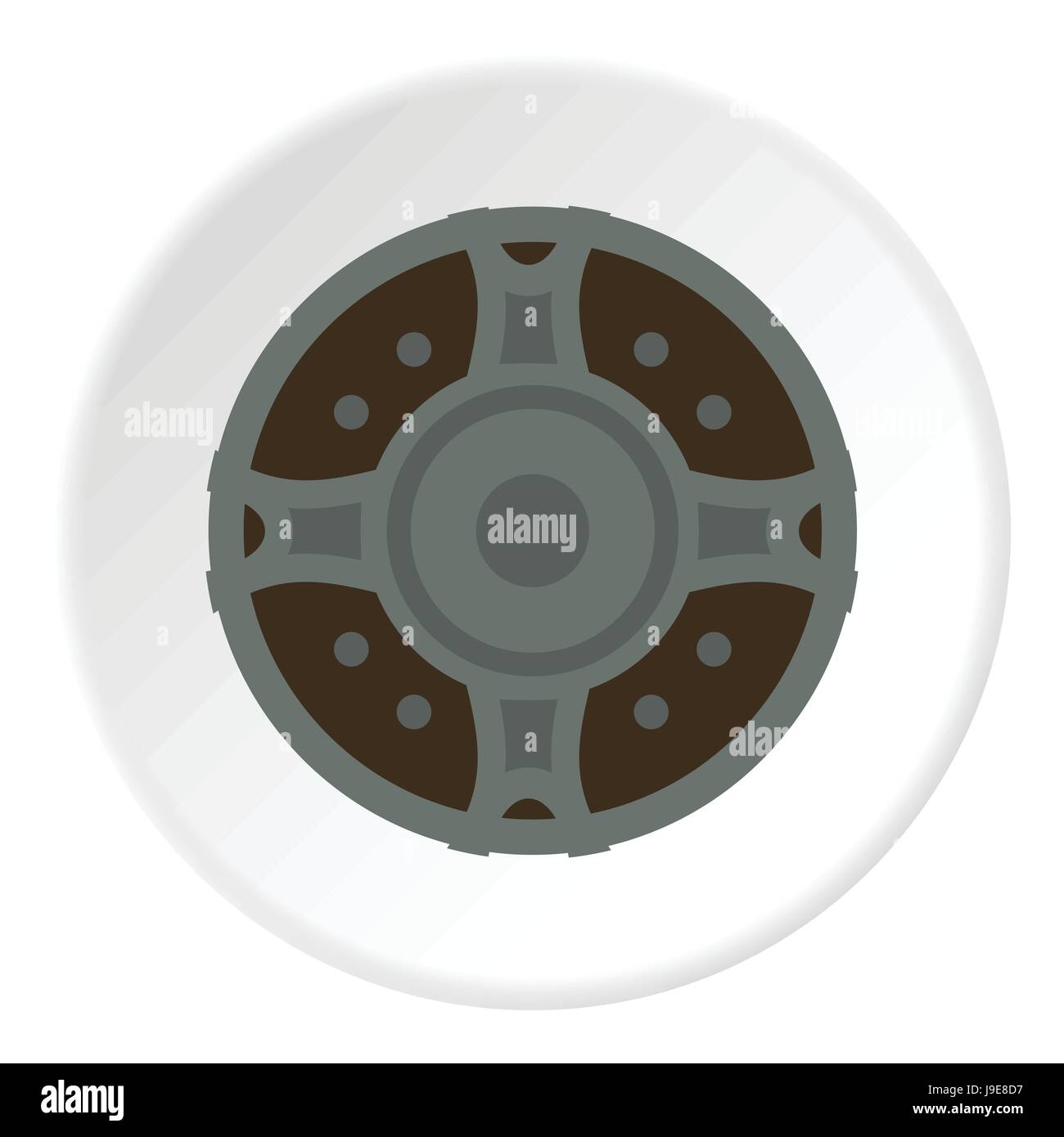 Viking icona dello scudo, stile piatto Illustrazione Vettoriale