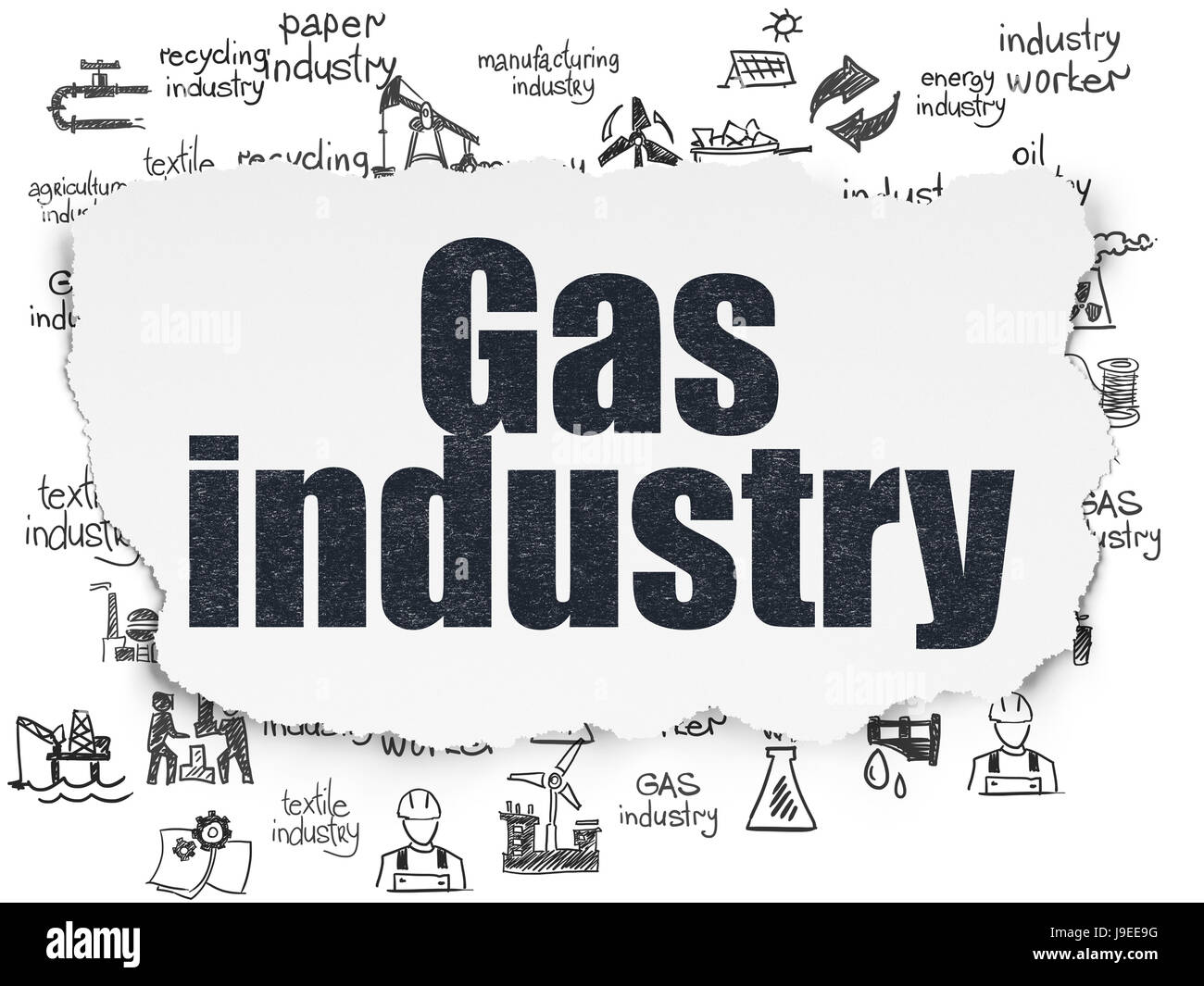 Concetto di settore: Industria del Gas sulla carta strappata sfondo Foto Stock