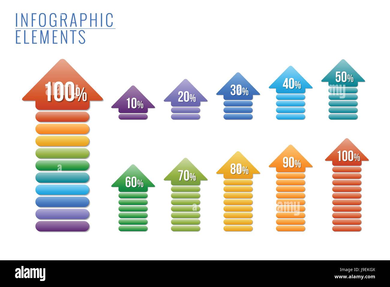 Elementi Infographics, percento in corso. Illustrazione Vettoriale