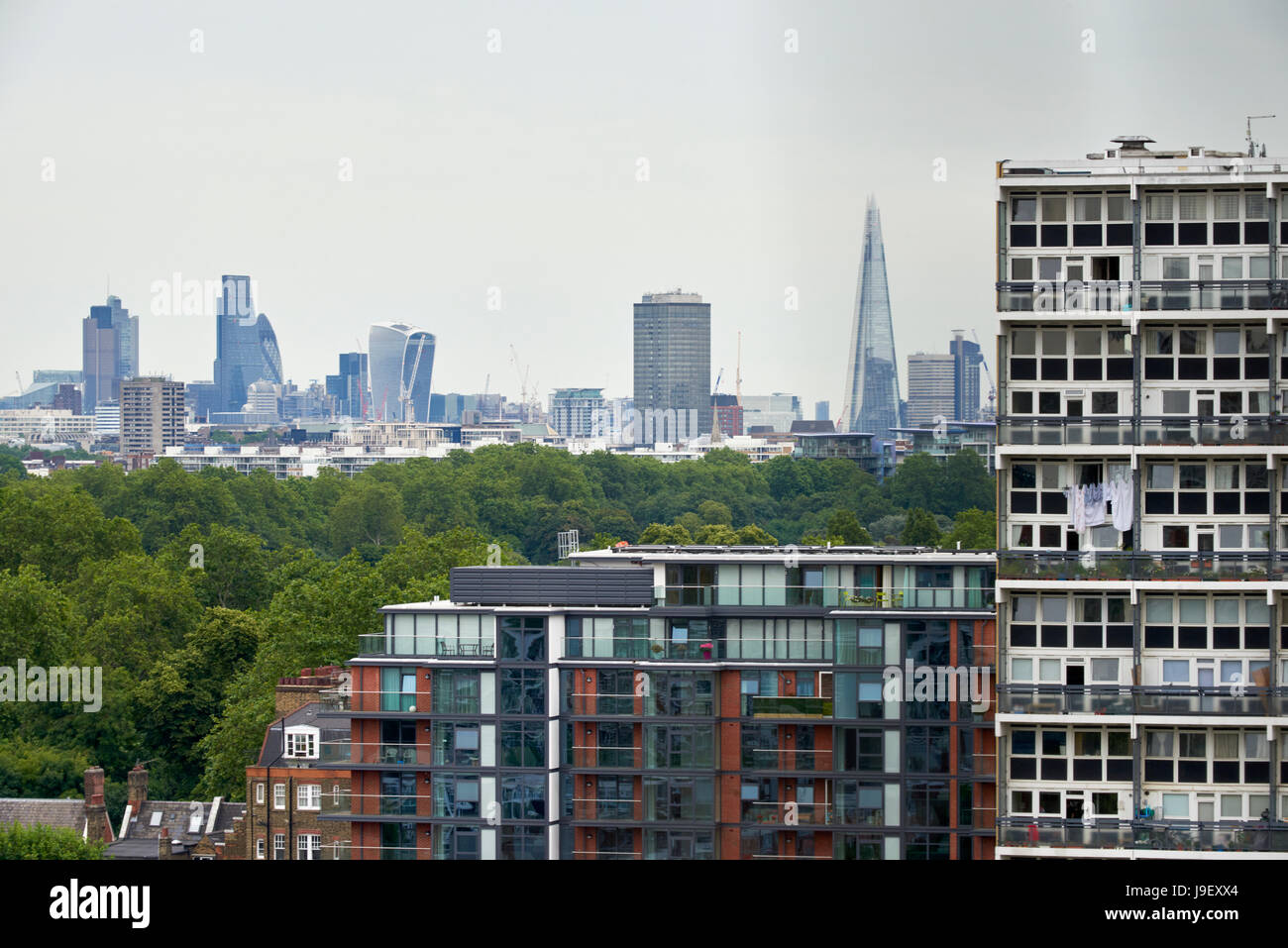 Una vista della skyline di Londra prese da Battersea. Di Mark Higham Foto Stock