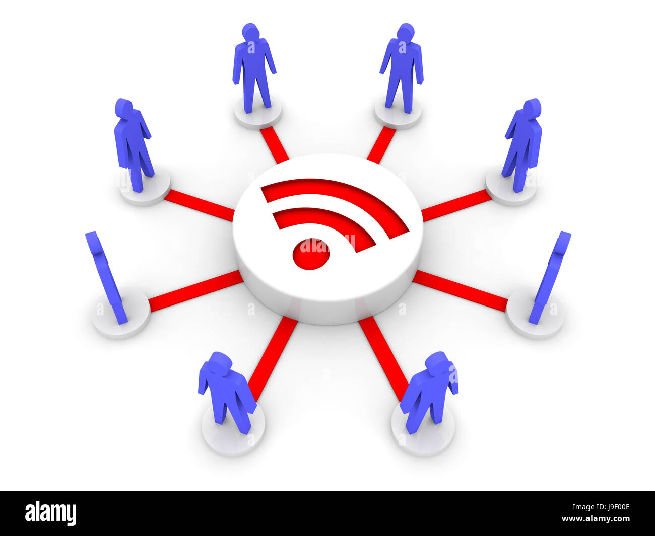 Accesso wireless a Internet. Conferenza online. Concetto 3D'illustrazione. Foto Stock