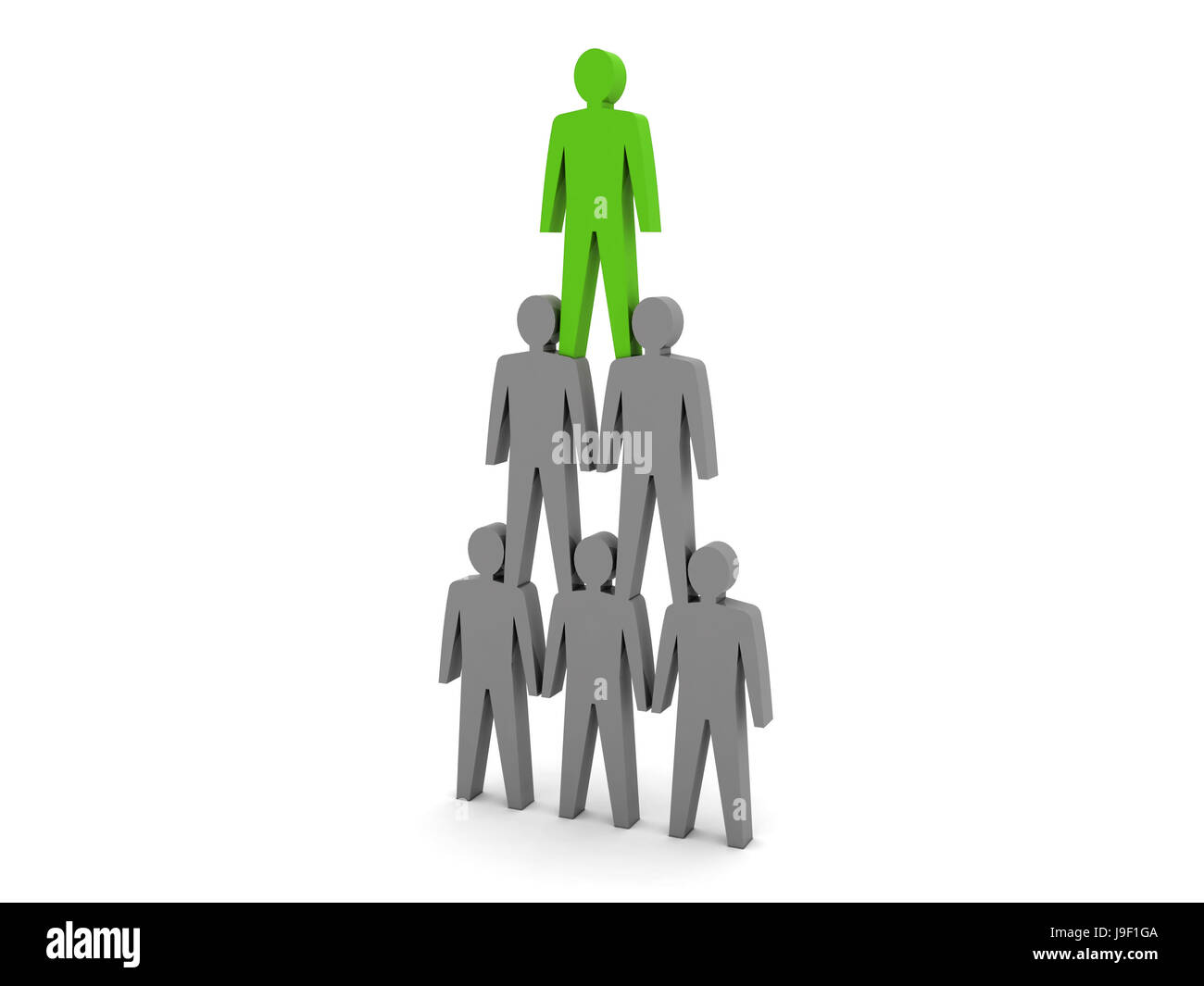 Piramide umana. Gerarchia del team. Il boss della società. Concetto 3D illustrazione Foto Stock