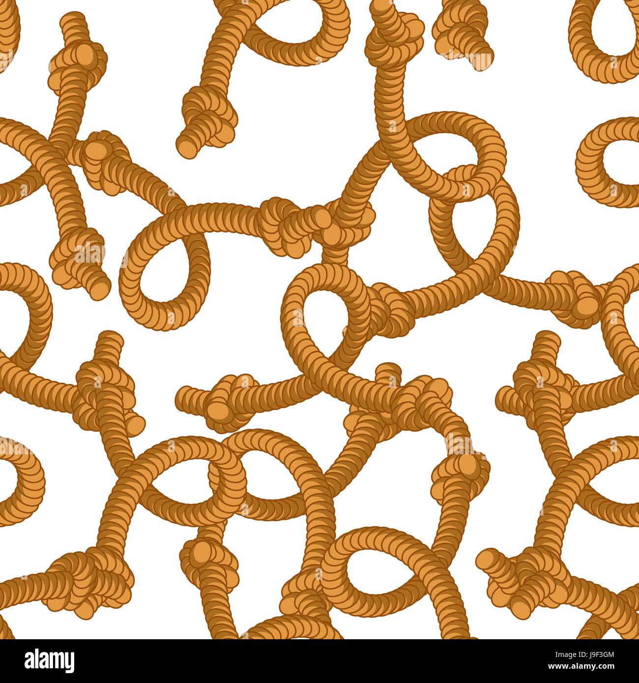 Corda di loop seamless pattern. La corda e il nodo ornamento. Retrò Texture di tessuto. Hangman sfondo. Illustrazione Vettoriale