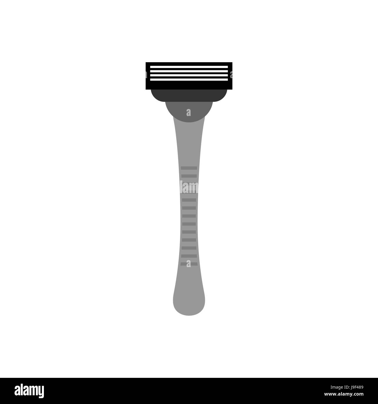 Razor isolato. Rasatura capelli macchina su sfondo bianco. Depilazione rasoio Illustrazione Vettoriale