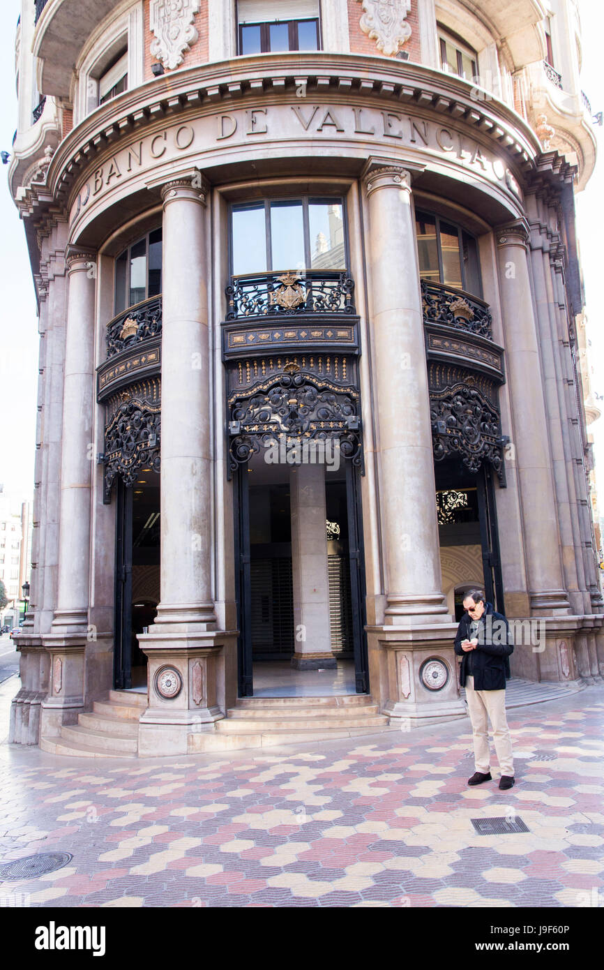 Il Banco de Valencia è un istituto bancario con 427 filiali situate prevalentemente nella Comunità Valenciana. È stata acquisita da CaixaBank SA nel 2013. Val Foto Stock