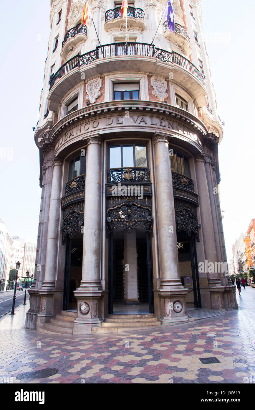 Il Banco de Valencia è un istituto bancario con 427 filiali situate prevalentemente nella Comunità Valenciana. È stata acquisita da CaixaBank SA nel 2013. Foto Stock