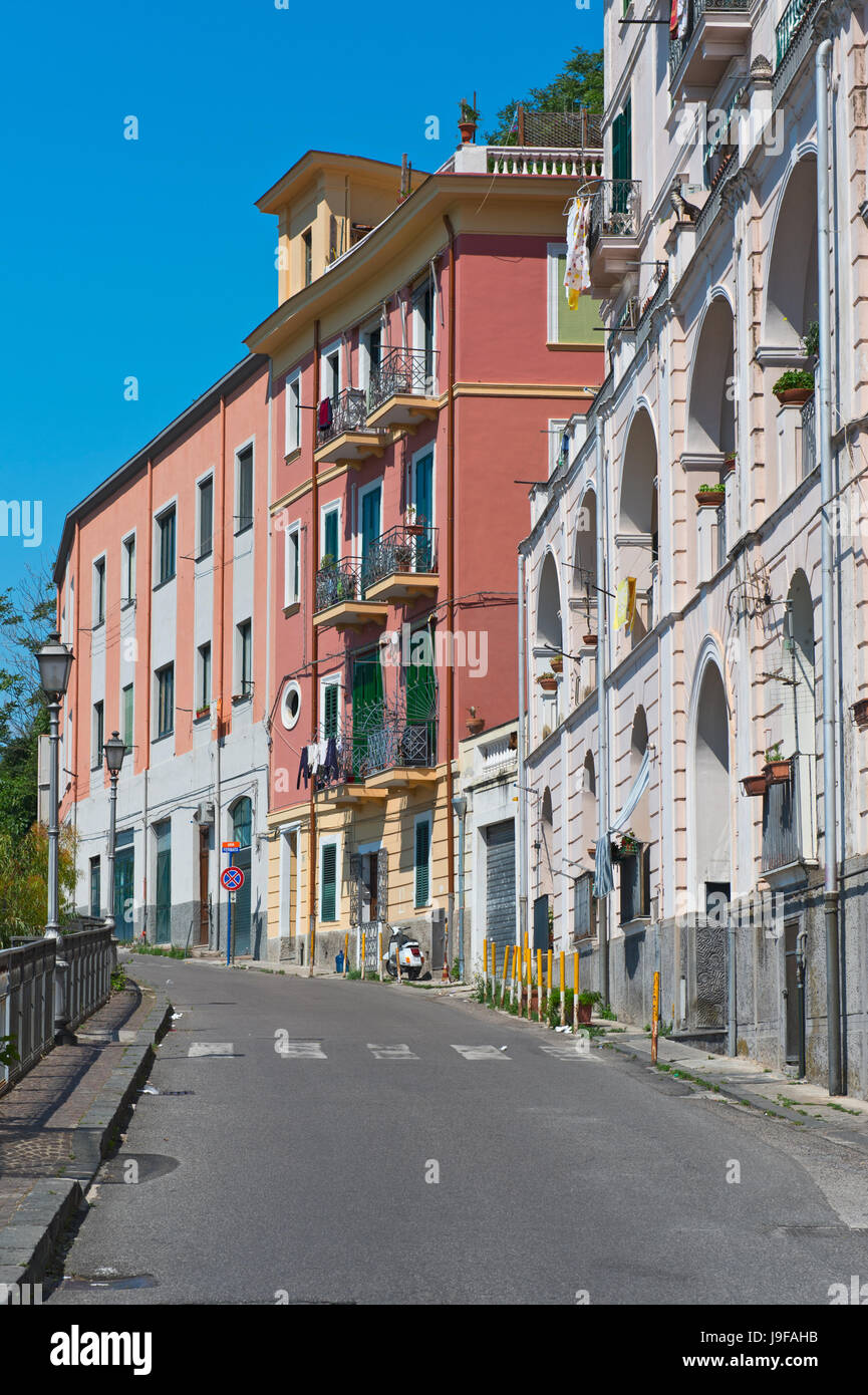 Città, sale, marittimo, vista oceano, città della costa, copertura nuvolosa, golfo, Foto Stock