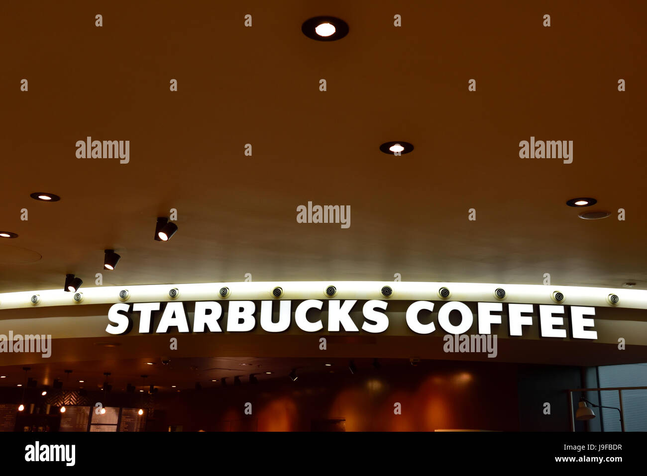 Segno di caffè di Starbucks Foto Stock