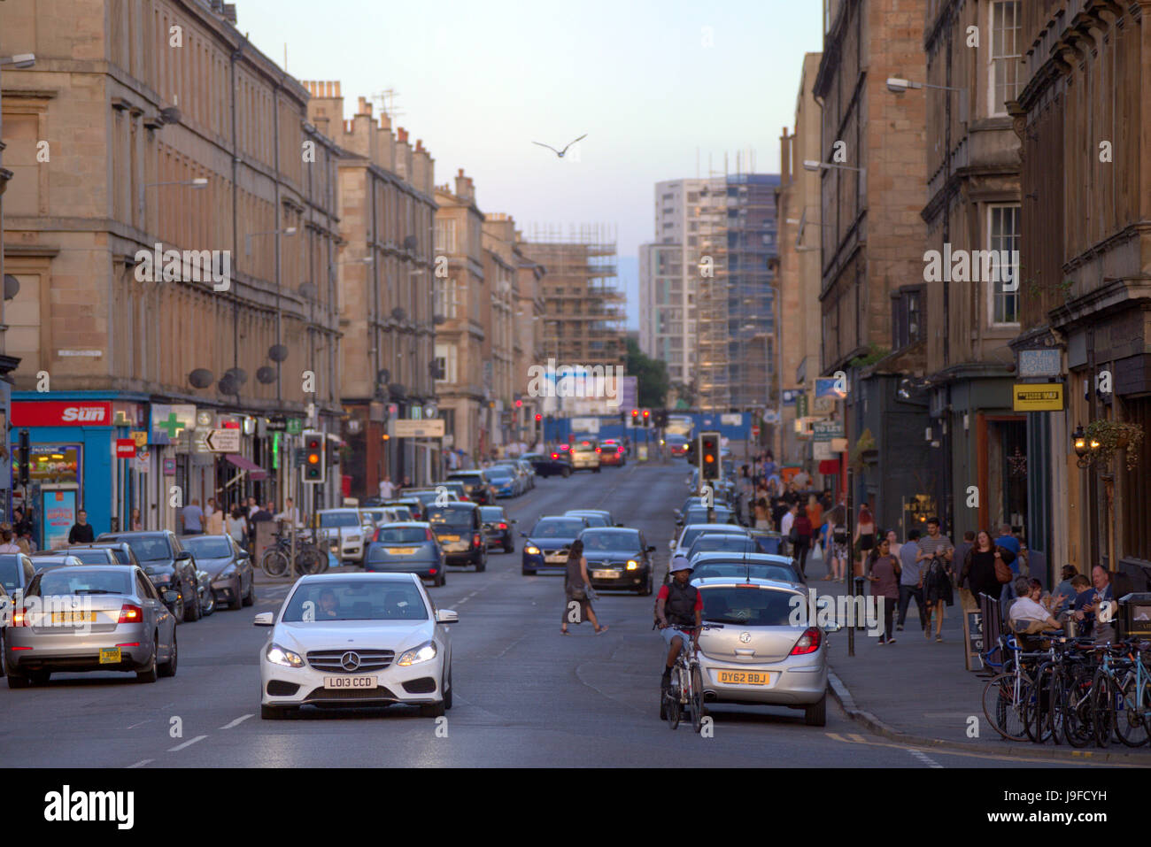 Finnieston Glasgow il gentrified Argyle street Foto Stock