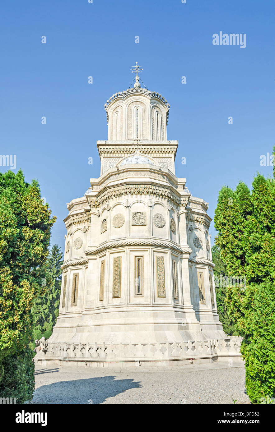 Il monastero "Curtea de Arges' dalla Romania, chiesa ortodossa, per esterno Foto Stock