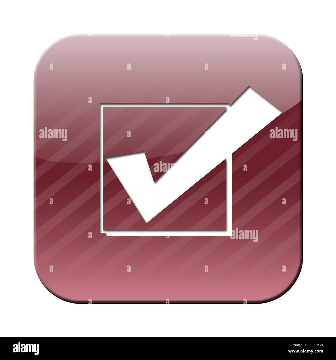 Ok, gancio scrigno, tick off, ulteriormente, sì, il pittogramma, simbolo, il pittogramma, commercio Foto Stock