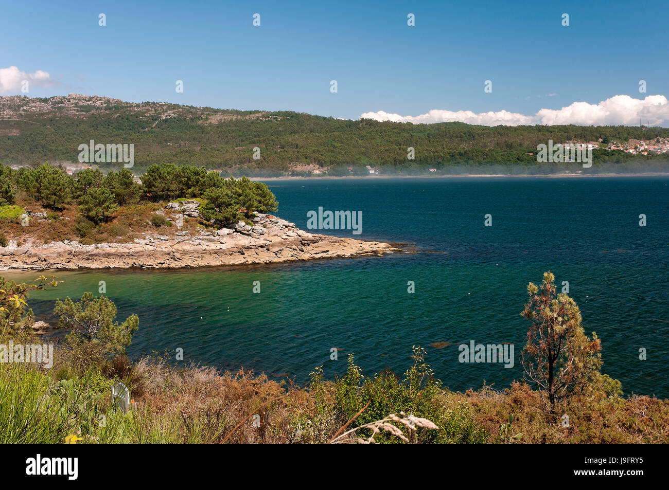 Vista costiera, Muros, La Coruna provincia, regione della Galizia, Spagna, Europa Foto Stock