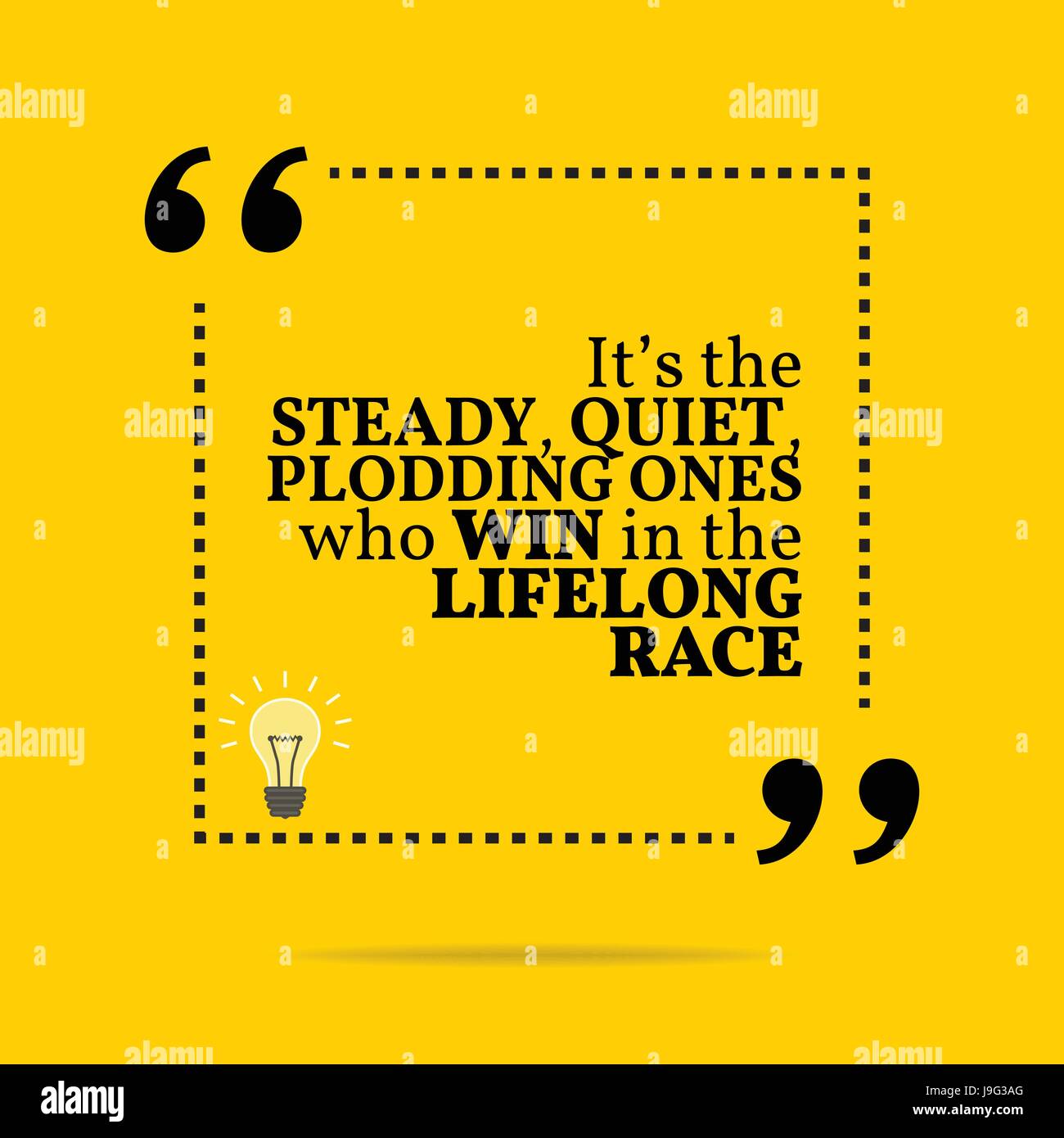 Di ispirazione preventivo motivazionali. È la costante, tranquilla, plodding quelli che vincere la gara permanente. Semplice design alla moda. Illustrazione Vettoriale