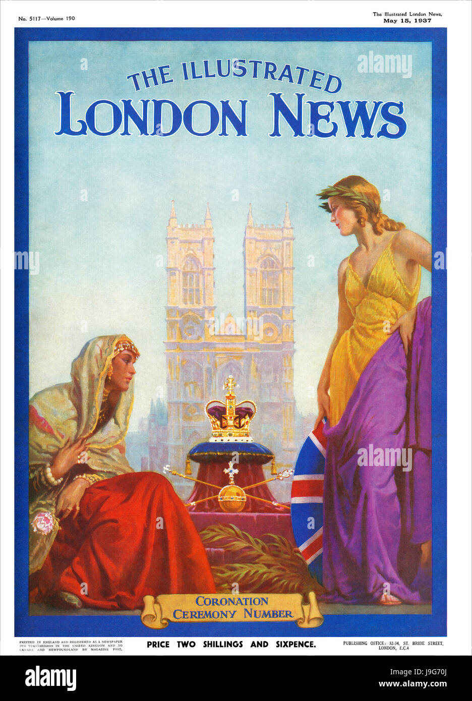 Coperchio anteriore dell'Illustrated London News per il 15 maggio 1937, celebrando l'incoronazione del re George VI. Foto Stock