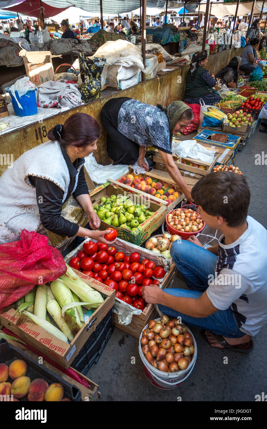Azerbaigian, Qakh città mercato locale, Foto Stock