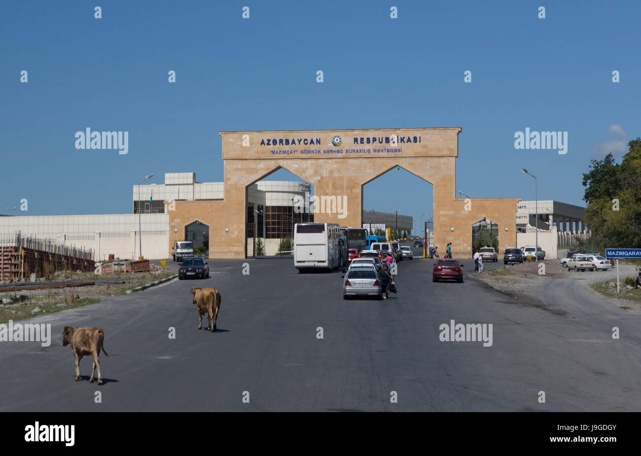 Azerbaigian - Georgia frontiera, Foto Stock