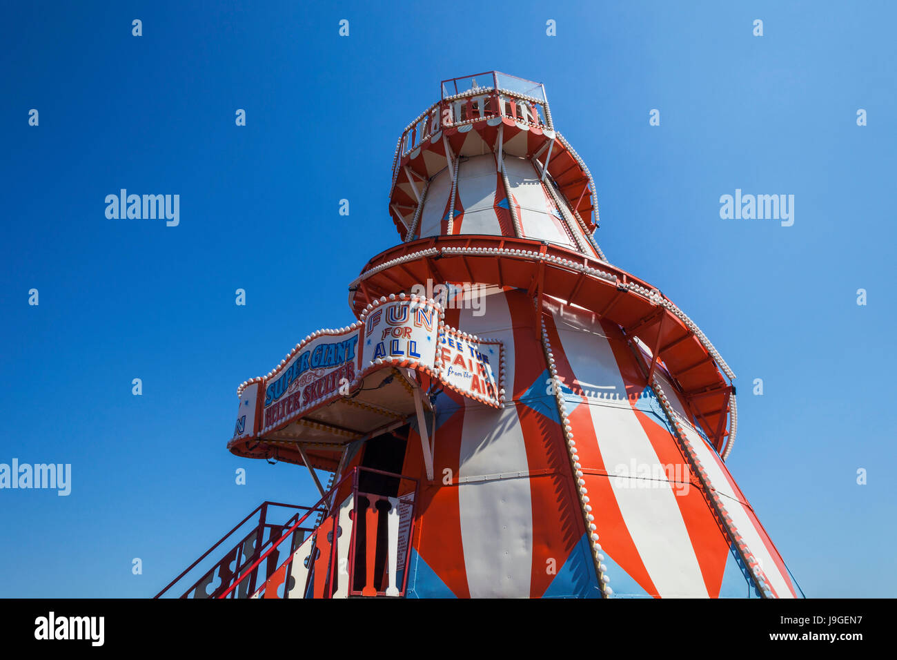 Inghilterra, East Anglia, Essex, Clacton-on-Sea, Clacton Pier, Helter-Skelter, Foto Stock