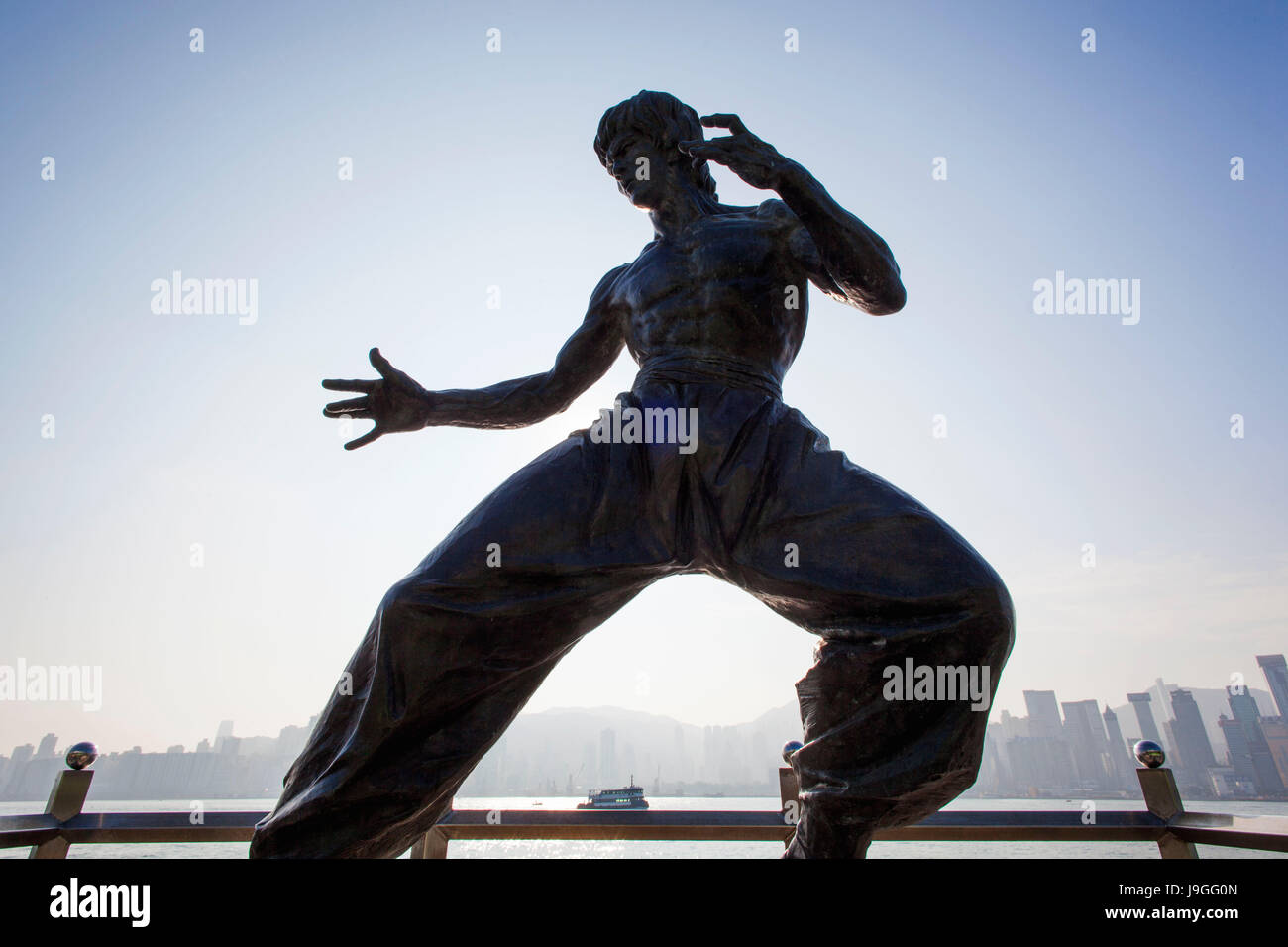 Cina, Hong Kong Kowloon, Tsim Sha Tsui, Viale delle Stelle, Bruce Lee statua Foto Stock