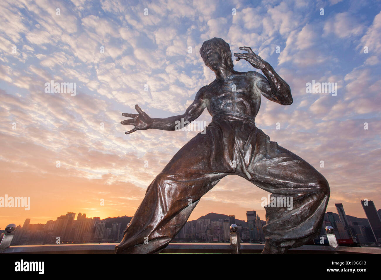Cina, Hong Kong Kowloon, Tsim Sha Tsui, Viale delle Stelle, Bruce Lee statua Foto Stock