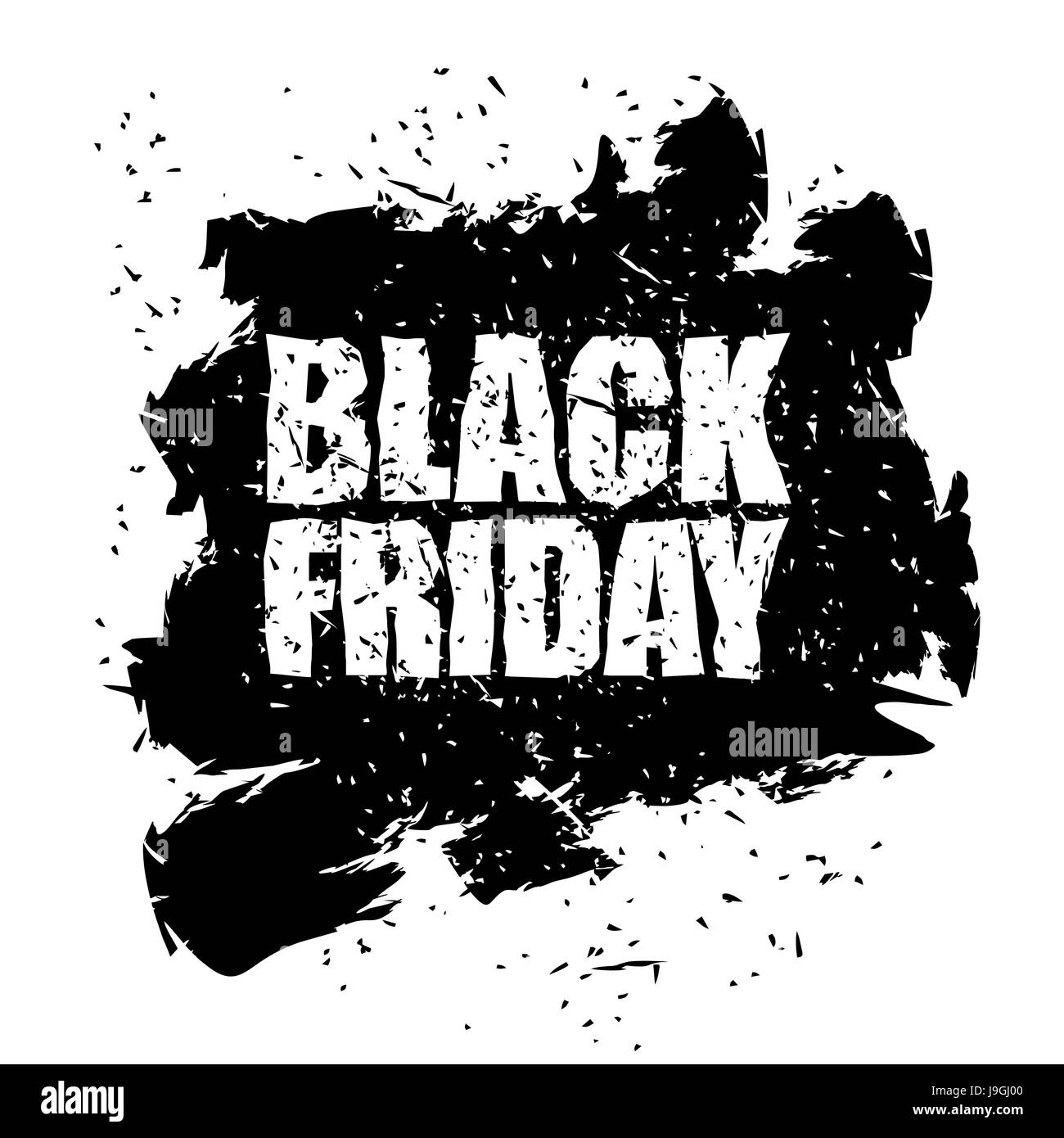 Venerdì nero modello di disegno in stile grunge. Emblema di notte poster per le vendite e gli sconti in negozio. Tradizionale stagione di Natale vendite Illustrazione Vettoriale