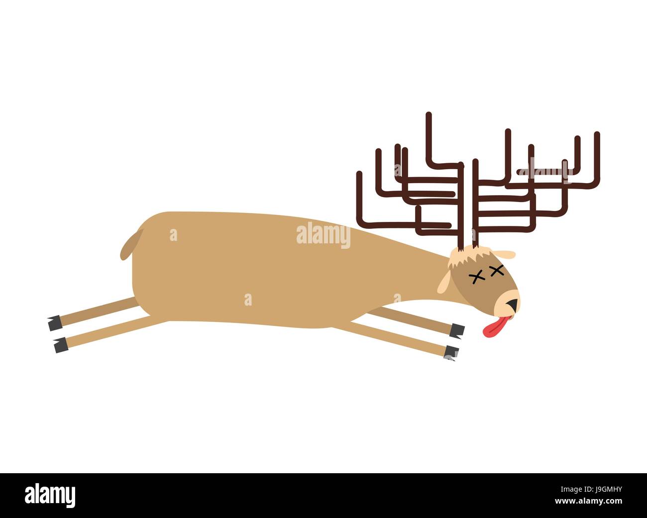 Alci morto. Il cervo è morto. Cadavere di animali selvatici Illustrazione Vettoriale