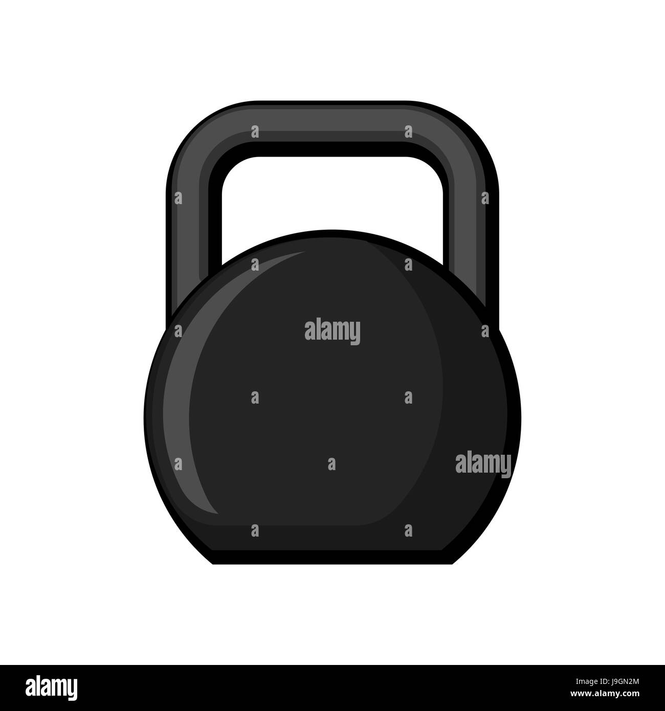 Kettlebell isolato. powerlifting attrezzatura. Accessori sportivi su sfondo bianco. Oggetto Fitness Illustrazione Vettoriale