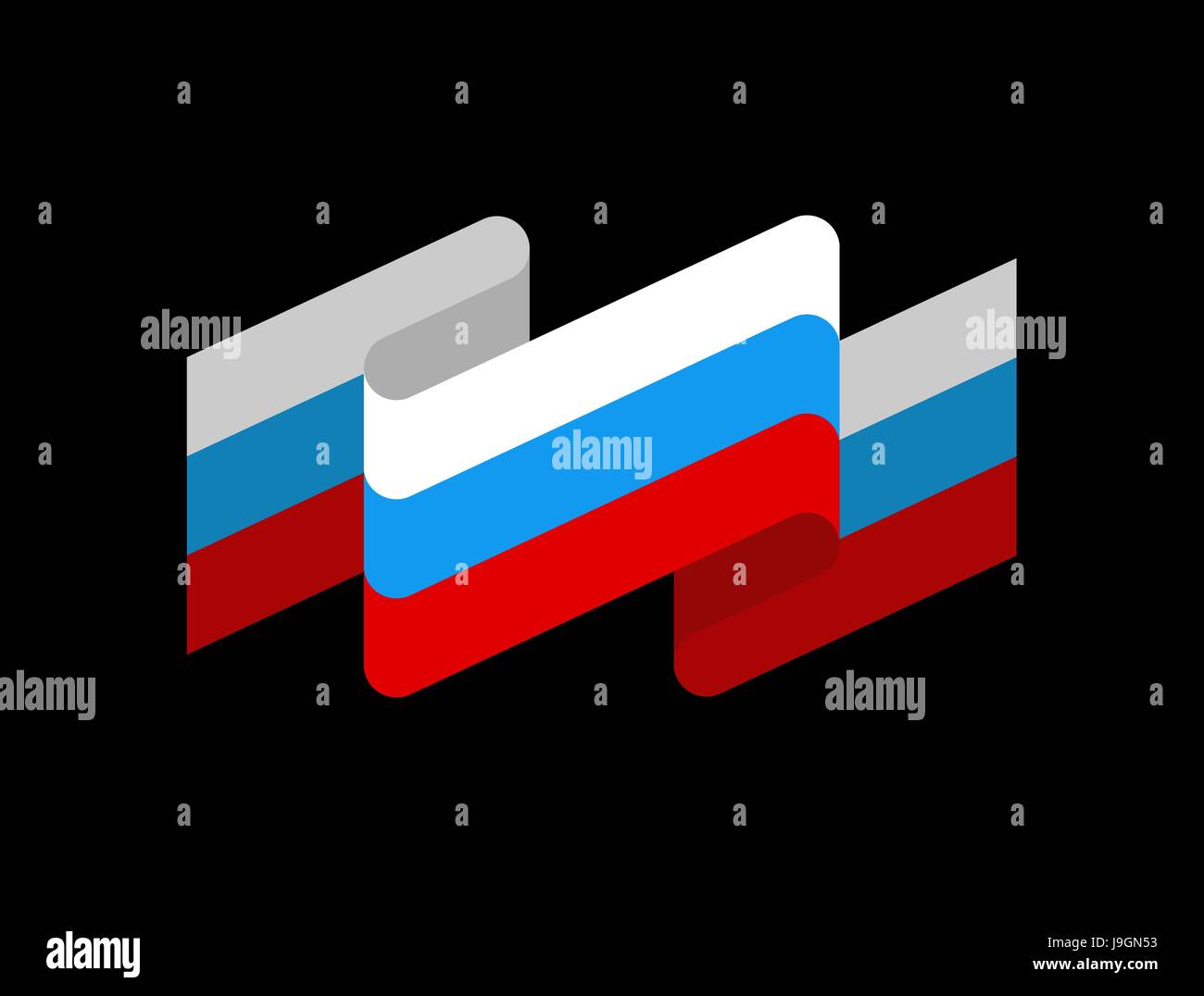 Bandiera della Russia isolata a nastro. Nastro russo banner. simbolo dello stato Illustrazione Vettoriale