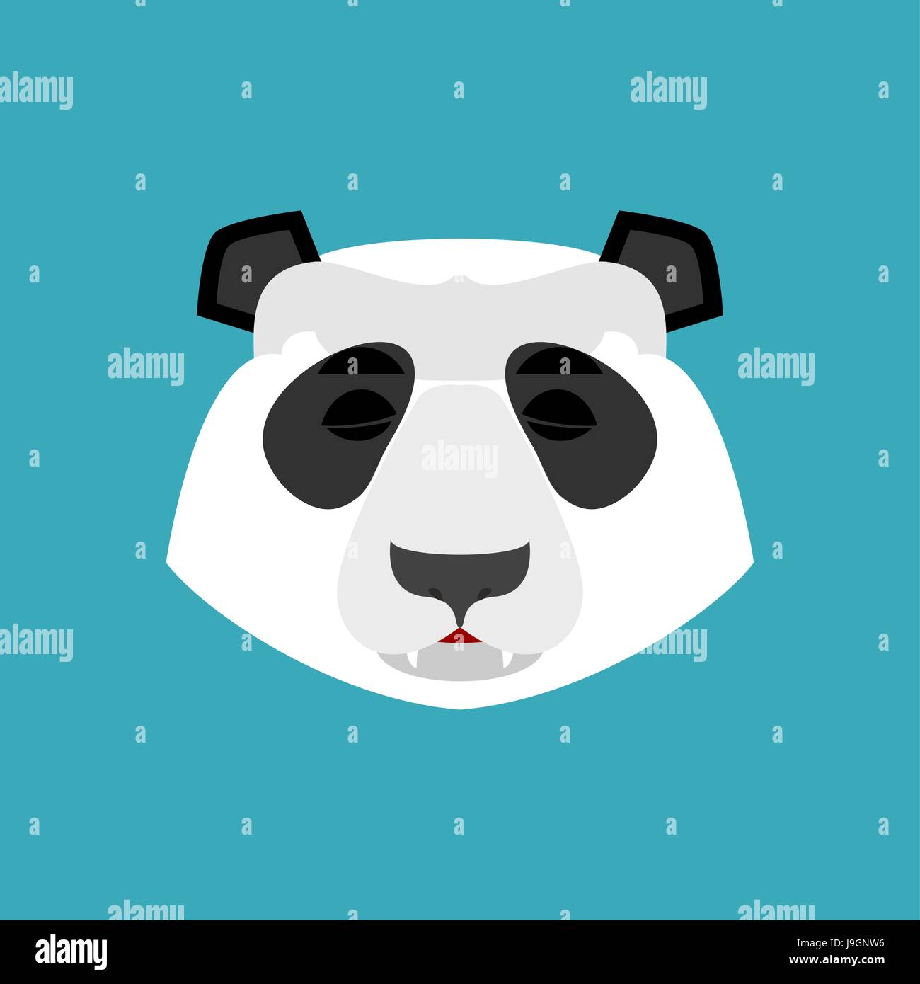 Panda dormendo gli Emoji. Orso cinese addormentato emozione isolato Illustrazione Vettoriale