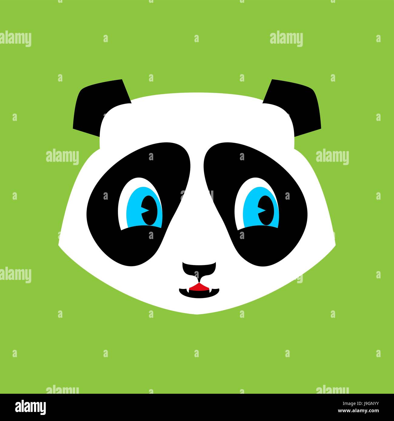 Panda carino gli Emoji. Orso cinese volto gentile Illustrazione Vettoriale