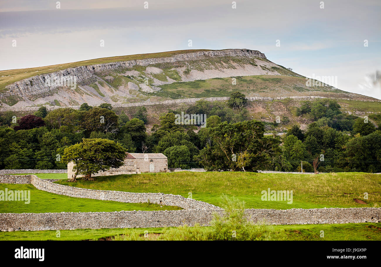 Vista di Edera cicatrice - collina calcarea, Yorkshire Dales. Foto Stock