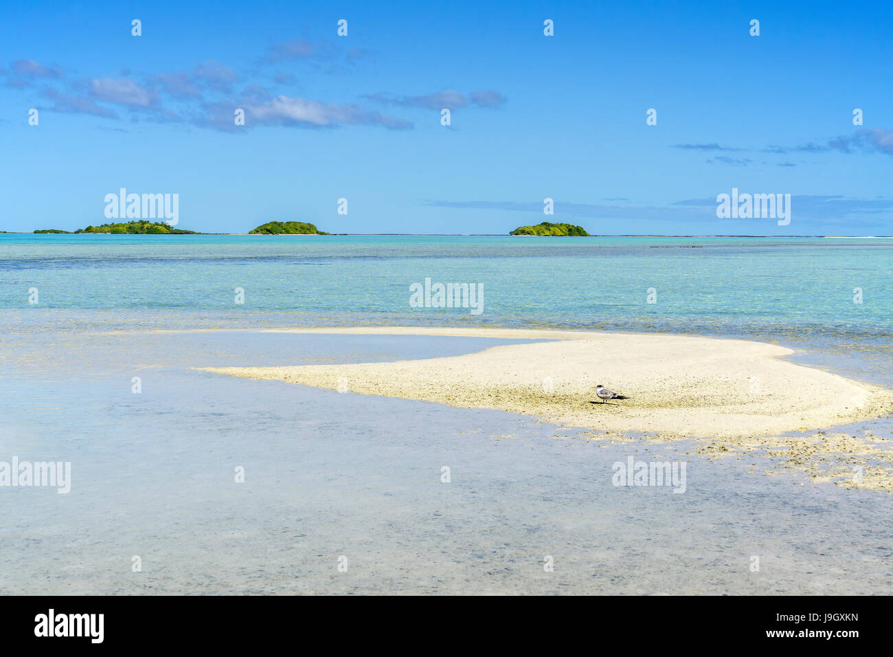 Le piccole isole intorno a Moorea Polinesia Francese Foto Stock