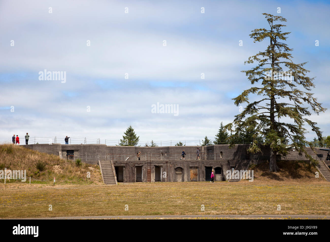 Batteria Pratt, Fort Stevens, sito storico, area di Warrenton, Astoria, Oregon, Stati Uniti d'America, America Foto Stock