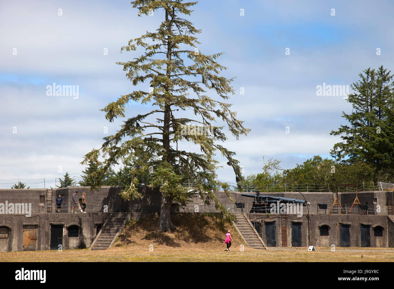 Batteria Pratt, Fort Stevens, sito storico, area di Warrenton, Astoria, Oregon, Stati Uniti d'America, America Foto Stock