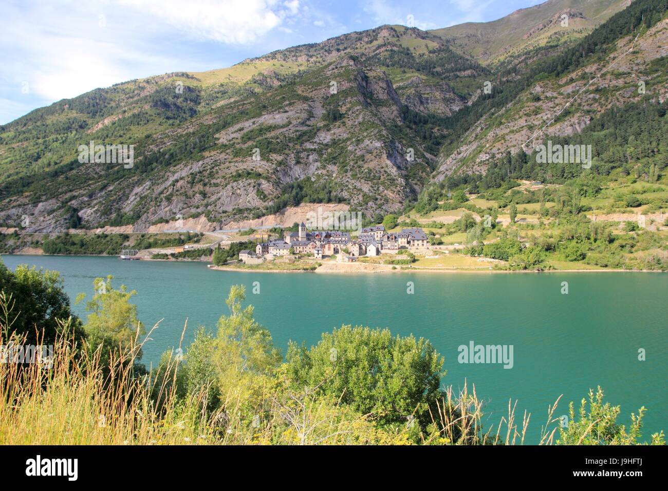 Blu, bella, beauteously, Nizza, città, albero, alberi, montagne di pietra, Foto Stock