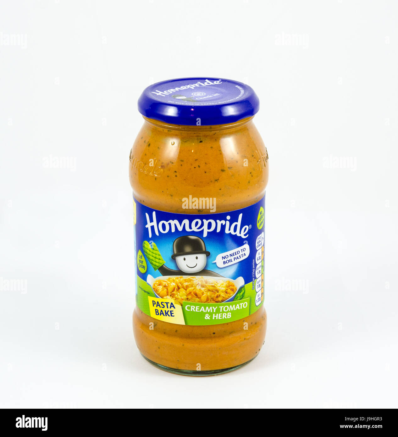 Homepride cremoso tomat e herb cuocere la pasta. Foto Stock