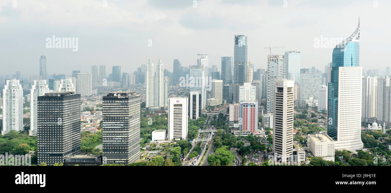 Business District, Giacarta landmark BNI 46 Torre di Sudirman Street Foto Stock