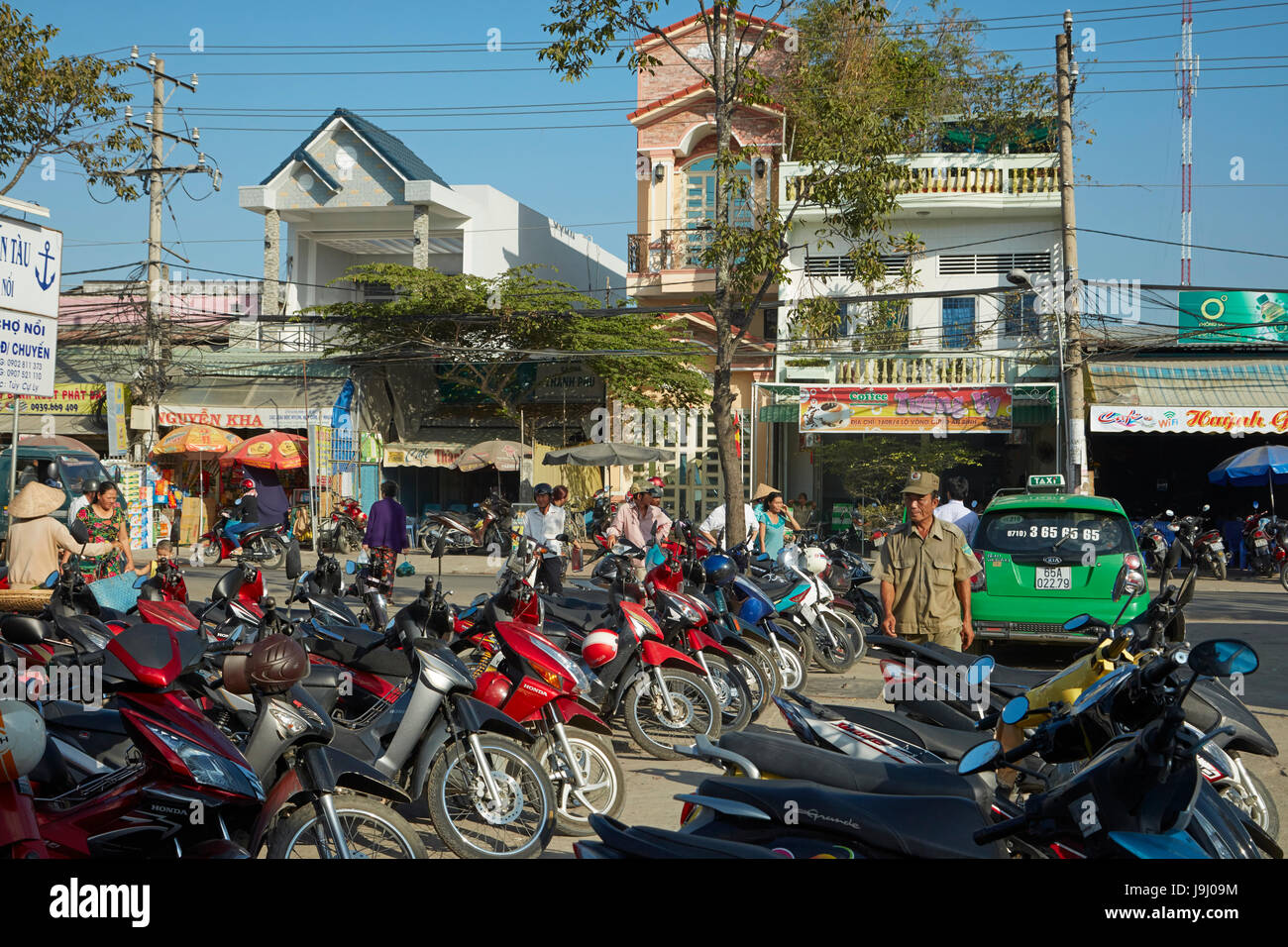 Parco moto da Cho Un Mercato di Binh, Can Tho, Delta del Mekong, Vietnam Foto Stock