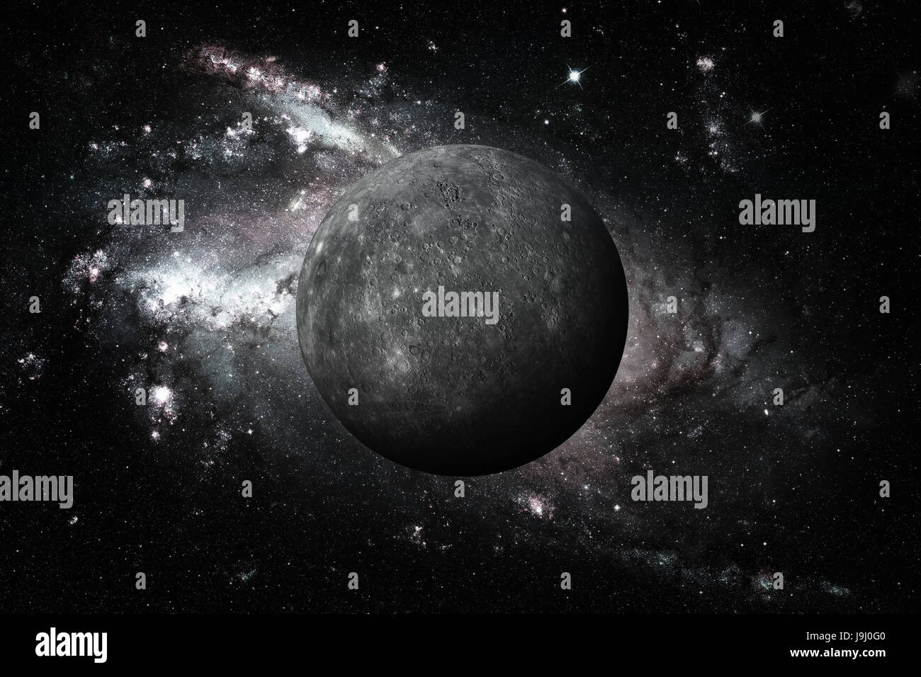 Il sistema solare - Mercurio. È la più piccola e più vicina al sole delle otto pianeti del sistema solare, con un periodo orbitale di circa 88 Terra d Foto Stock