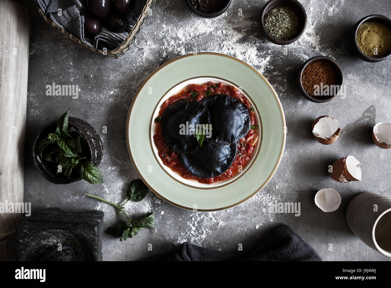 Naranjo en Flor è una fotografia gastronomica studio, basato in Santiago de Chile. Abbiamo creare immagini con responsabilità e buon gusto. Foto Stock