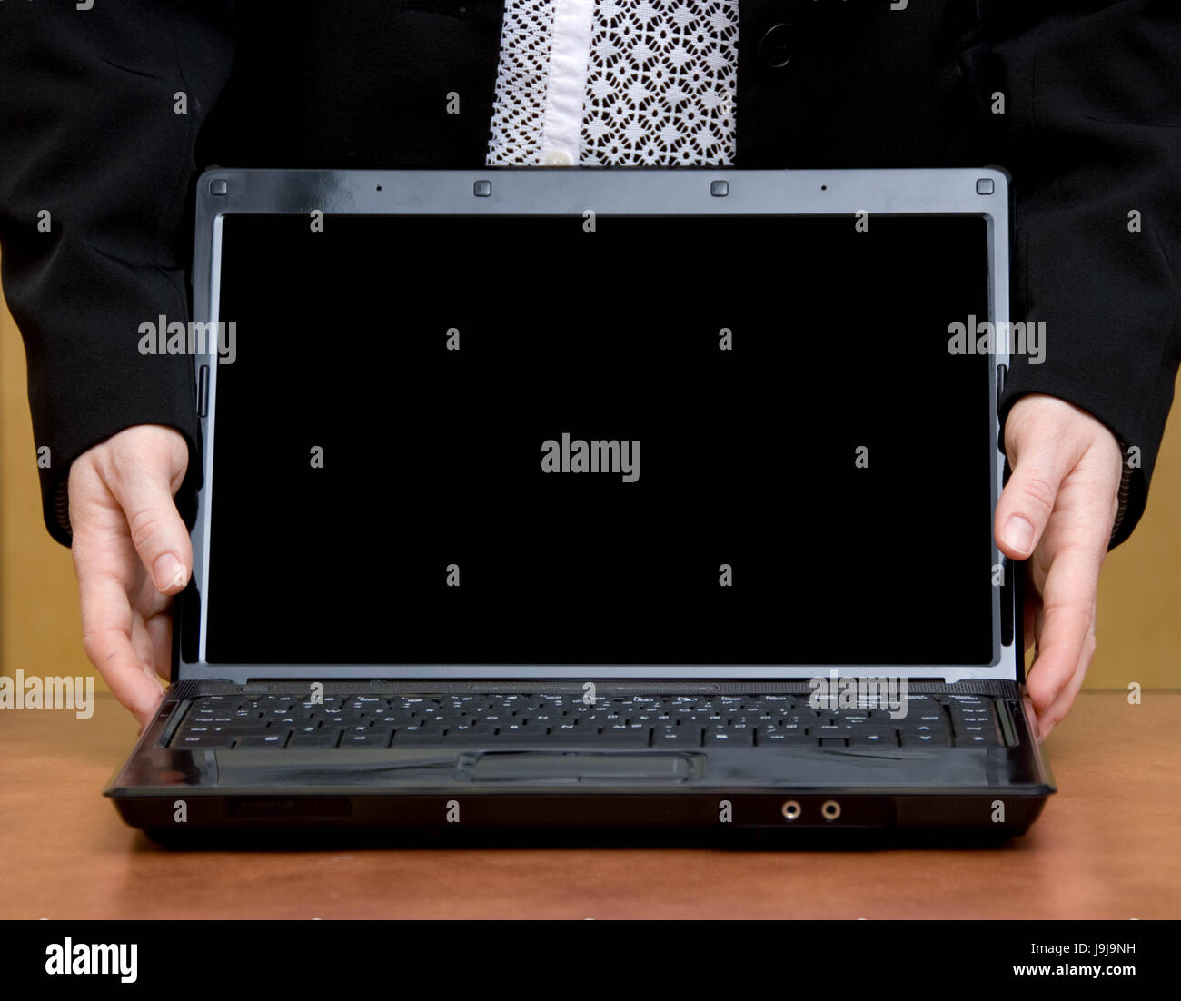 Donna, ufficio, laptop, notebook, computer, computer, nero, swarthy, jetblack, Foto Stock