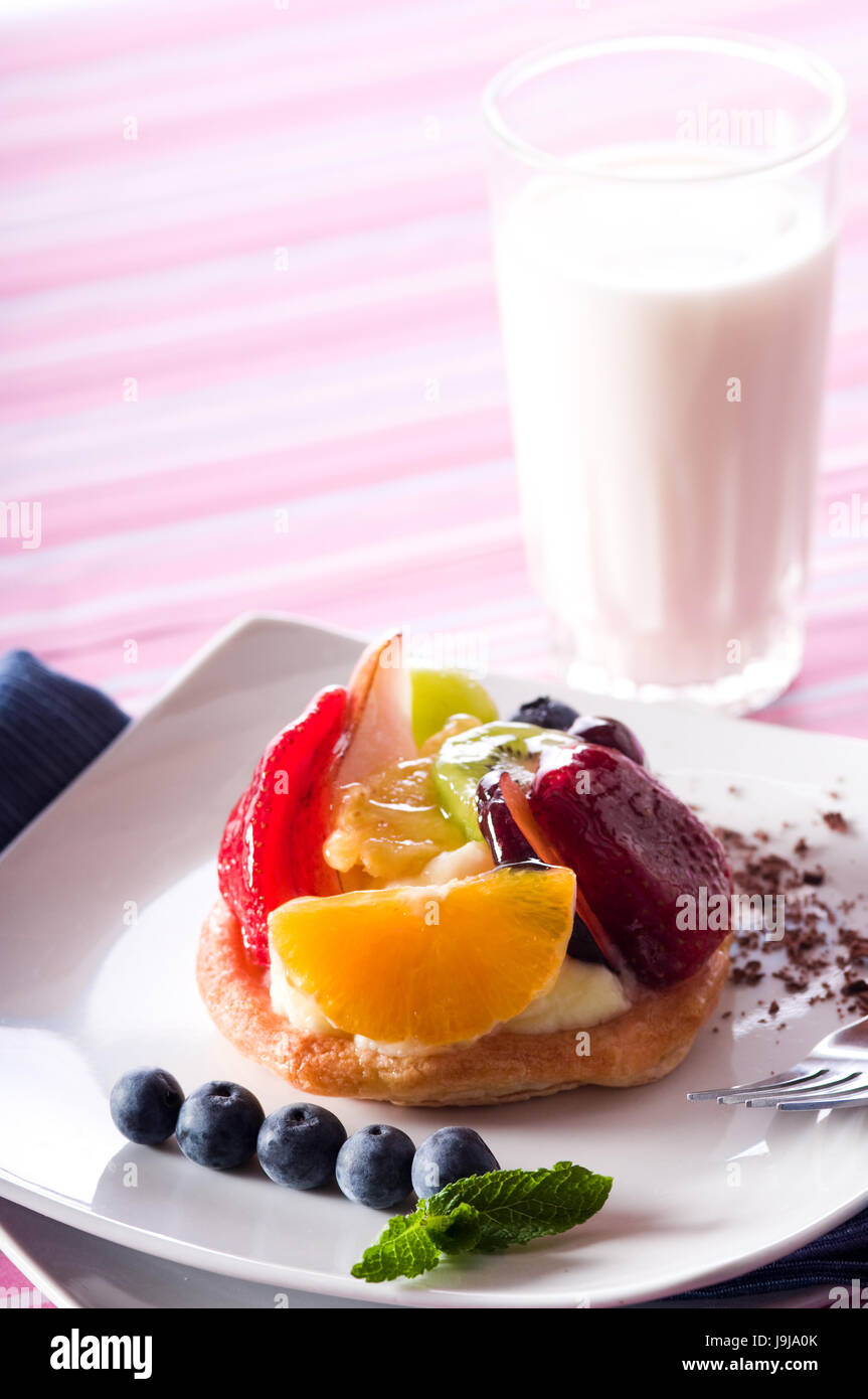 Ristorante, vetro, calice, tumbler, cibo, aliment, salute, dolce, deserto Foto Stock