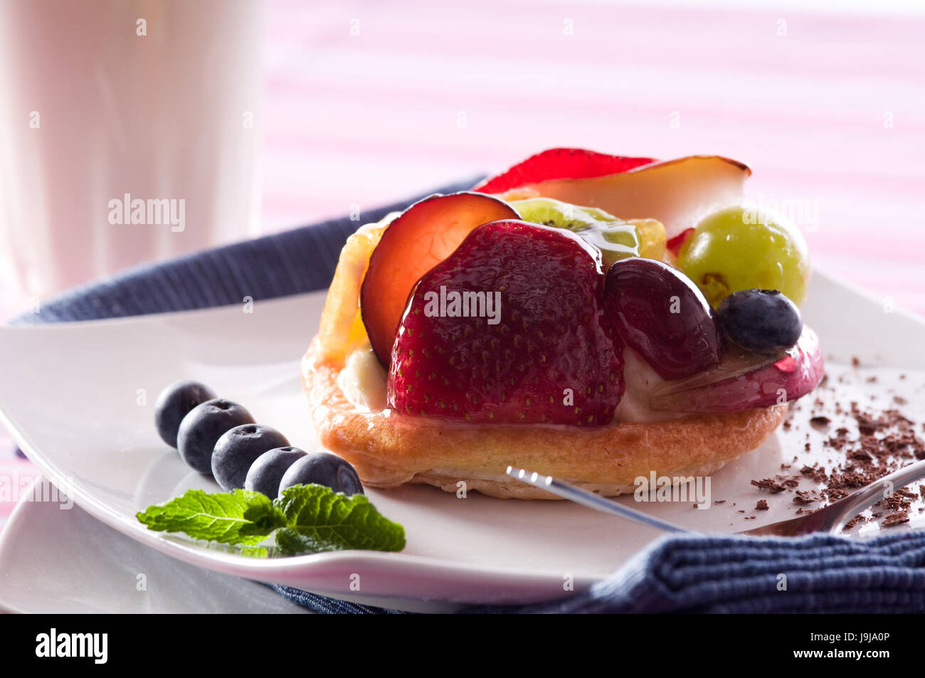 Ristorante, vetro, calice, tumbler, cibo, aliment, salute, dolce, deserto Foto Stock