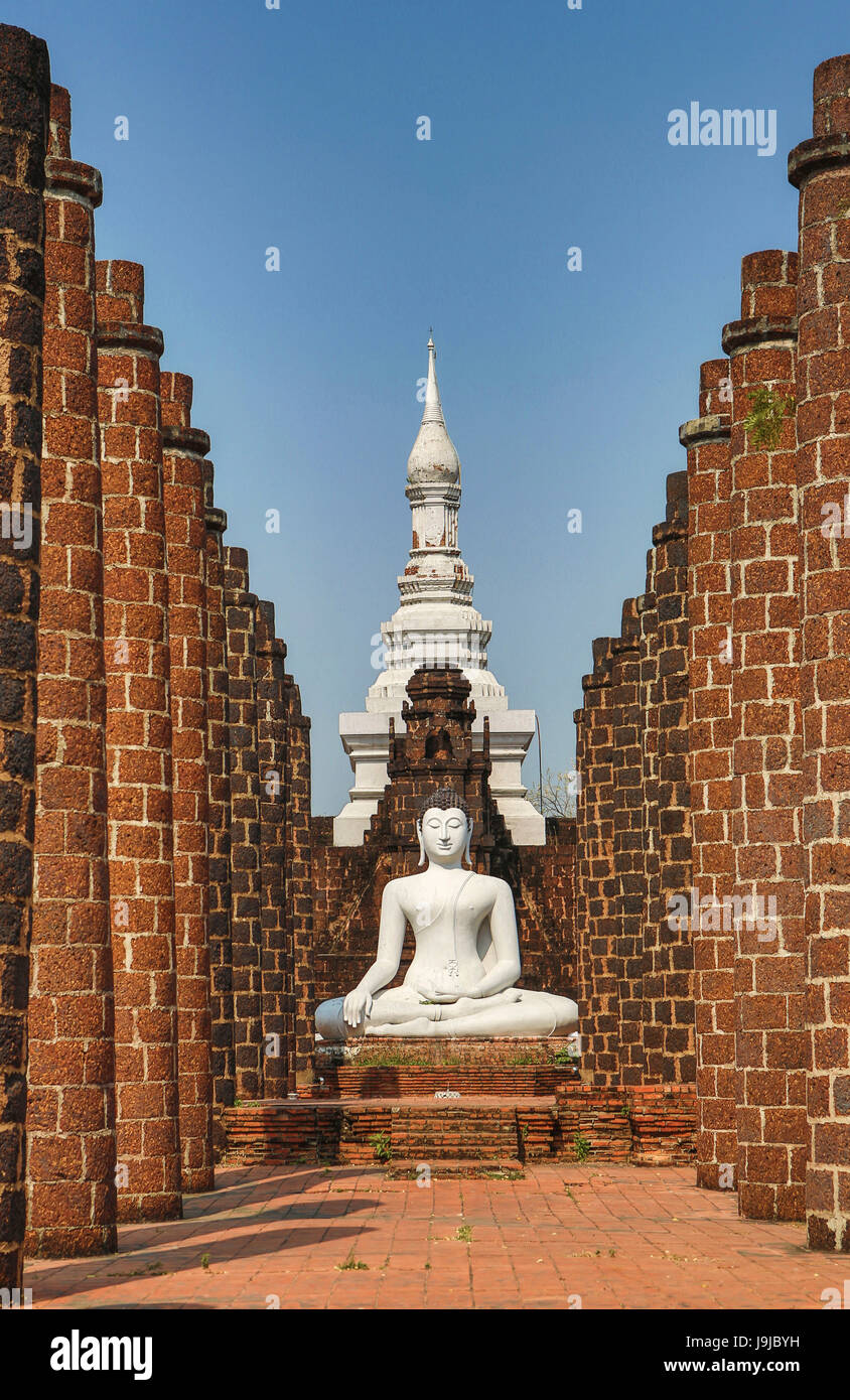 Thailandia, Bangkok city, vecchio Sam Park, la principale Chedi del Wat Maha That, Sukhothai Città, Foto Stock
