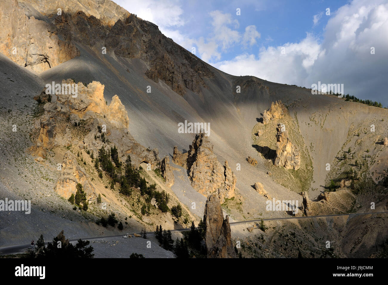Francia, Hautes-Alpes, Parc National Regional du Queyras, paesaggio di casse Déserte al Col d'Izoard Foto Stock