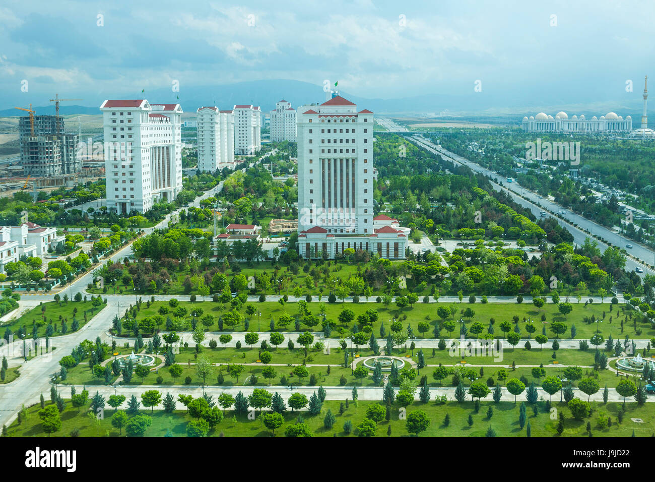 Turkmenistan, Aşgabat Città Nuova città complessa Foto Stock