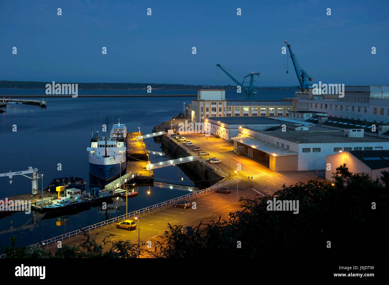 Francia, Finisterre, Brest, porto commerciale Foto Stock