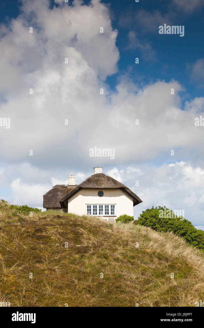 Danimarca, nello Jutland, Danese Riviera, Hvide Sande, case nelle dune Foto Stock