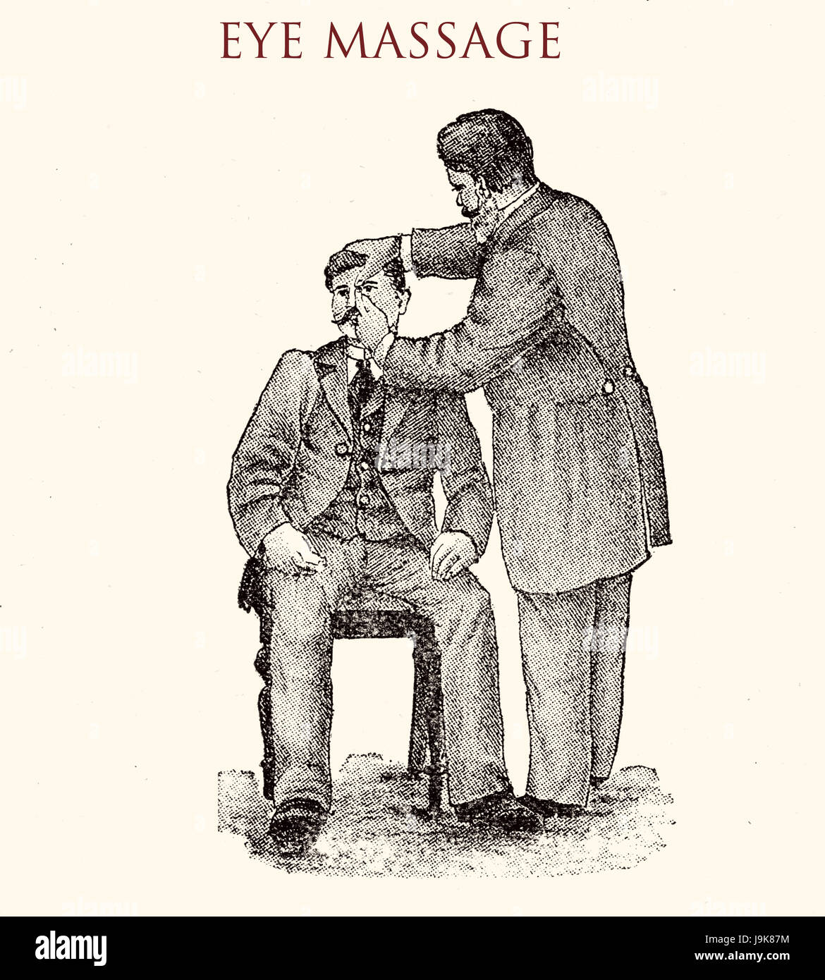 Massaggio degli occhi, illustrazione vintage Foto Stock