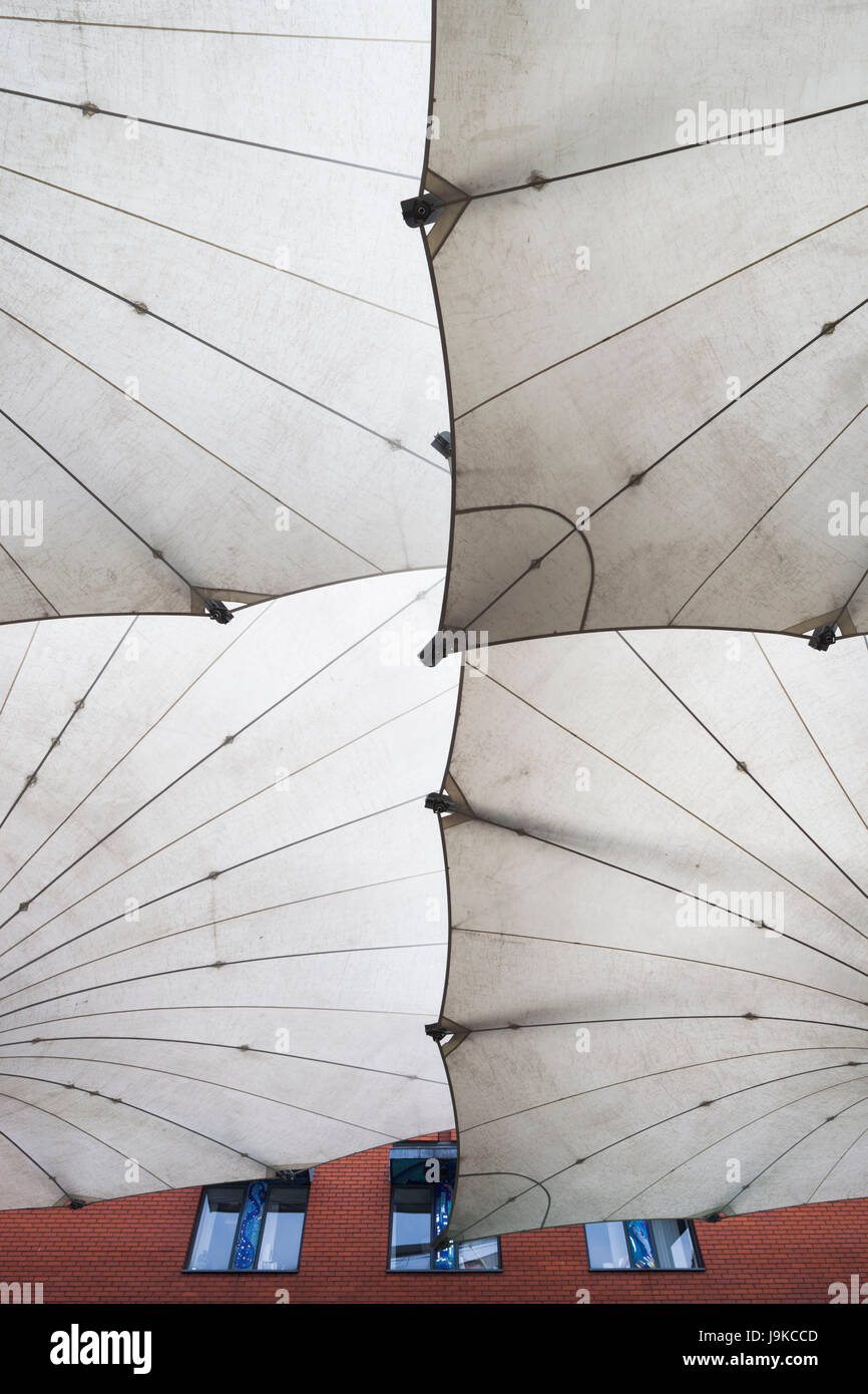 Irlanda, Dublino, area di Temple Bar, grandi ombrelloni fuori Dublino Archivio fotografico Foto Stock