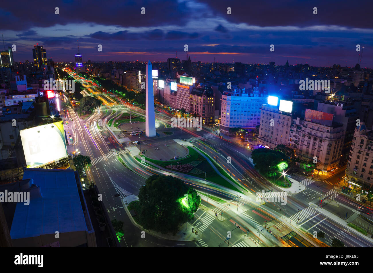 Buenos Aires di notte Foto Stock